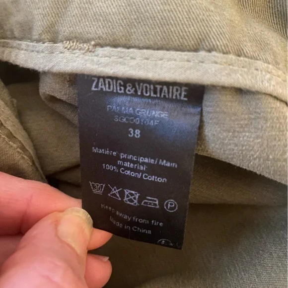 Zadig & Voltaire khaki’s with elasticized ankles for a cute, now vibe EUC size M - Picture 4 of 7